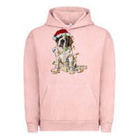 Pigment Salmon saint bernard with christmas lights Urban Hoodie - RanaPortraitStore