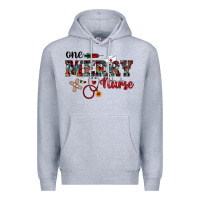 Heather Grey one merry nurse western Premium Hoodie - RanaPortraitStore