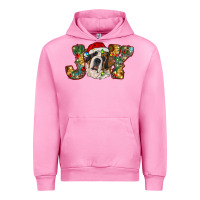 Fuchsia Pink Saint Bernard Christmas joy, Urban Hoodie - RanaPortraitStore