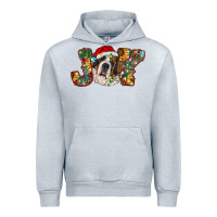 Heather Grey Saint Bernard Christmas joy, Urban Hoodie - RanaPortraitStore