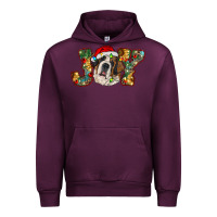 Mauve Wine Saint Bernard Christmas joy, Urban Hoodie - RanaPortraitStore
