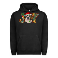 Pigment Black Saint Bernard Christmas joy, Urban Hoodie - RanaPortraitStore