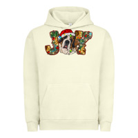Pigment Pistachio Saint Bernard Christmas joy, Urban Hoodie - RanaPortraitStore
