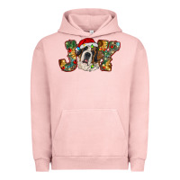 Pigment Salmon Saint Bernard Christmas joy, Urban Hoodie - RanaPortraitStore