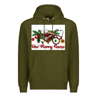 Army Green one merry nurse Premium Hoodie - RanaPortraitStore