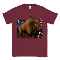 Burgundy American Bison Classic Tee - Jasminsmagicworld