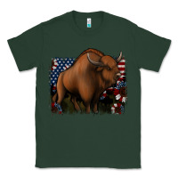 Sports Green American Bison Classic Tee - Jasminsmagicworld