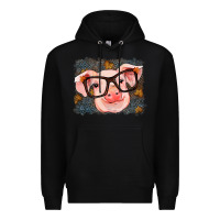 Black Fall Autumn Pig Premium Hoodie - RanaPortraitStore