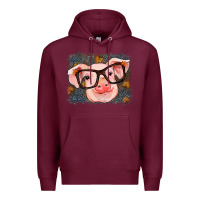 Burgundy Fall Autumn Pig Premium Hoodie - RanaPortraitStore
