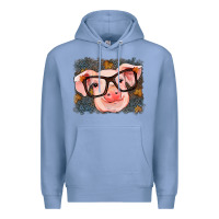Colony Blue Fall Autumn Pig Premium Hoodie - RanaPortraitStore