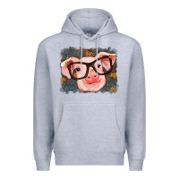 Heather Grey Fall Autumn Pig Premium Hoodie - RanaPortraitStore