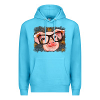 Ocean Blue Fall Autumn Pig Premium Hoodie - RanaPortraitStore