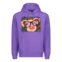 Purple Fall Autumn Pig Premium Hoodie - RanaPortraitStore