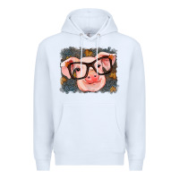 White Fall Autumn Pig Premium Hoodie - RanaPortraitStore