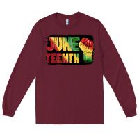 Burgundy juneteenth Long Sleeve Tee - BarkalooDesign
