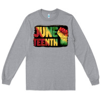 Heather Grey juneteenth Long Sleeve Tee - BarkalooDesign