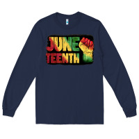 Navy juneteenth Long Sleeve Tee - BarkalooDesign