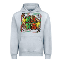 Heather Grey softball nana with leopard Urban Hoodie - Zillion Design Studio