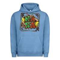 Pigment Pebble Blue softball nana with leopard Urban Hoodie - Zillion Design Studio