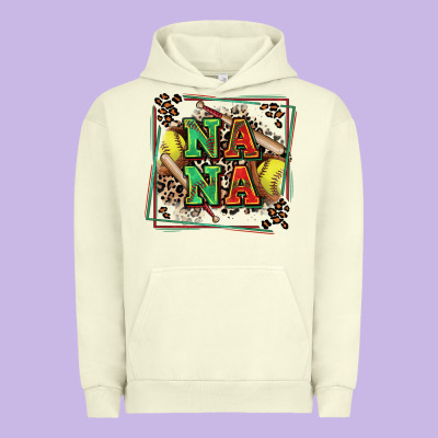 Softball Nana With Leopard Urban Hoodie Designed By Zillion Design Studio