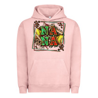 Pigment Salmon softball nana with leopard Urban Hoodie - Zillion Design Studio