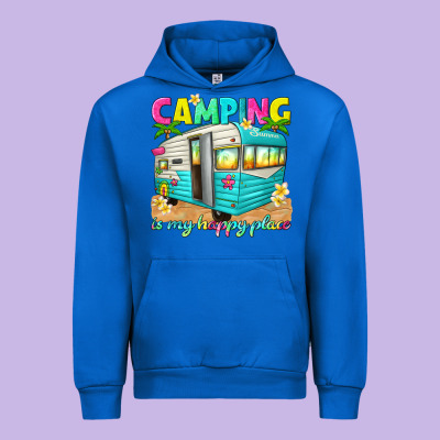 Camping Is My Happy Place Urban Hoodie Designed By Texasbilliewilder