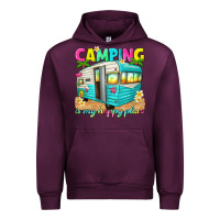 Mauve Wine camping is my happy place Urban Hoodie - texasbilliewilder