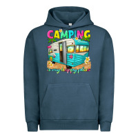 Pigment Midnight Navy camping is my happy place Urban Hoodie - texasbilliewilder