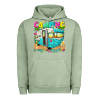 Pigment Oil Green camping is my happy place Urban Hoodie - texasbilliewilder