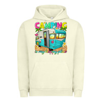 Pigment Pistachio camping is my happy place Urban Hoodie - texasbilliewilder