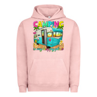 Pigment Salmon camping is my happy place Urban Hoodie - texasbilliewilder