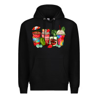Black strawberry coffee cups Premium Hoodie - Zillion Design Studio