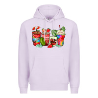 Lilac strawberry coffee cups Premium Hoodie - Zillion Design Studio