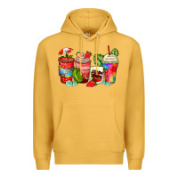 Mustard strawberry coffee cups Premium Hoodie - Zillion Design Studio
