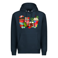 Navy strawberry coffee cups Premium Hoodie - Zillion Design Studio