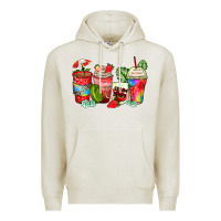 Oatmeal Heather strawberry coffee cups Premium Hoodie - Zillion Design Studio