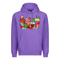 Purple strawberry coffee cups Premium Hoodie - Zillion Design Studio