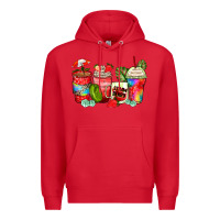 Red strawberry coffee cups Premium Hoodie - Zillion Design Studio