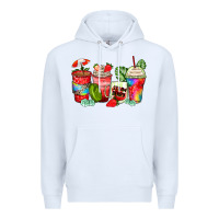 White strawberry coffee cups Premium Hoodie - Zillion Design Studio