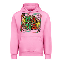 Fuchsia Pink softball mama with leopard Urban Hoodie - Zillion Design Studio