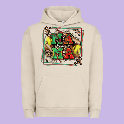 Softball Mama With Leopard Urban Hoodie Designed By Zillion Design Studio