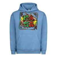 Pigment Pebble Blue softball mama with leopard Urban Hoodie - Zillion Design Studio
