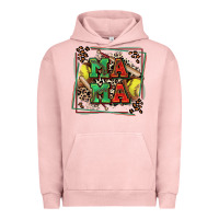 Pigment Salmon softball mama with leopard Urban Hoodie - Zillion Design Studio