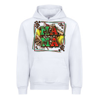 White softball mama with leopard Urban Hoodie - Zillion Design Studio