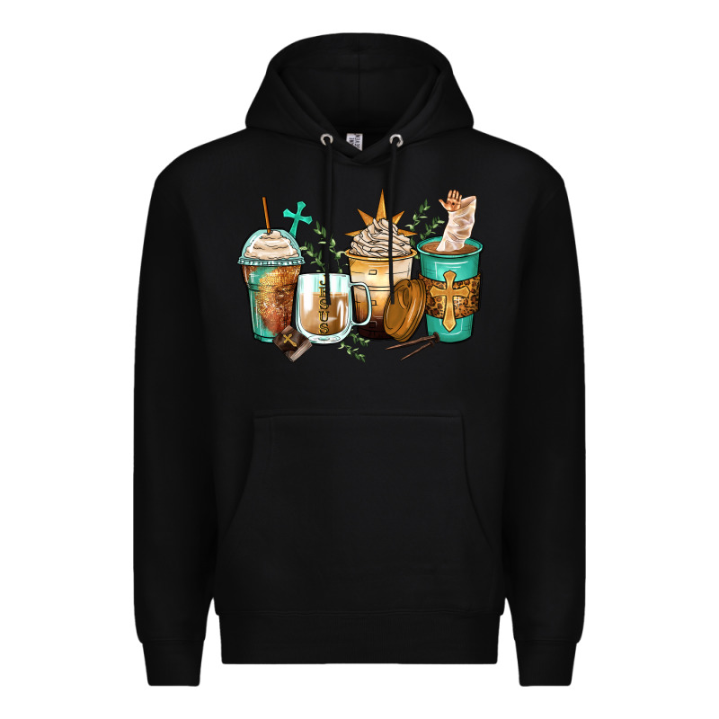 Jesus Coffee Cups Premium Hoodie by Zillion Design Studio | Teevron