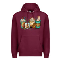 Burgundy jesus coffee cups Premium Hoodie - Zillion Design Studio