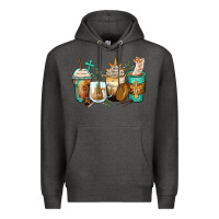 Charcoal Heather jesus coffee cups Premium Hoodie - Zillion Design Studio