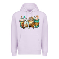 Lilac jesus coffee cups Premium Hoodie - Zillion Design Studio