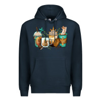 Navy jesus coffee cups Premium Hoodie - Zillion Design Studio