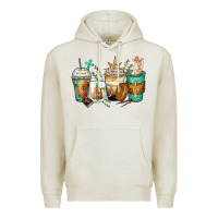 Oatmeal Heather jesus coffee cups Premium Hoodie - Zillion Design Studio